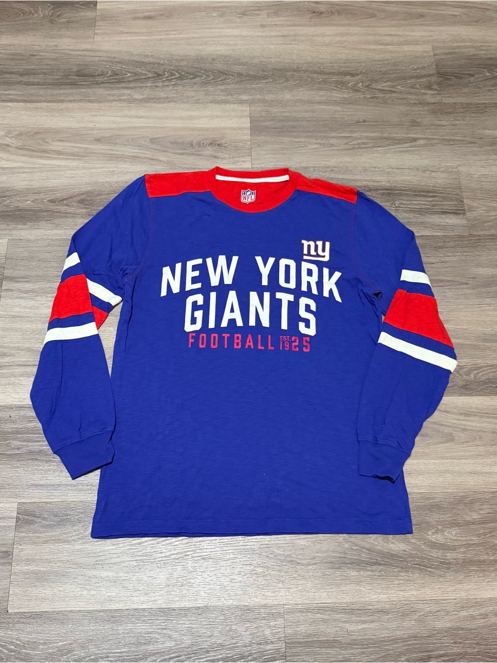 NFL New York Giants Long Sleeve Tee - Royal Blue & Red